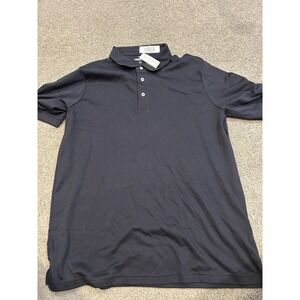 Lands End Men's Black Polo Short Sleeve Mens Size Large